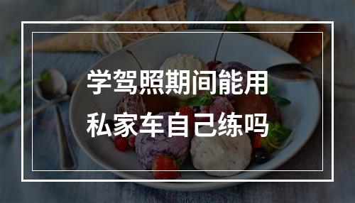 学驾照期间能用私家车自己练吗