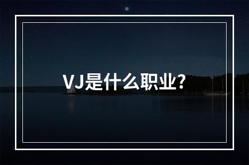 VJ是什么职业?