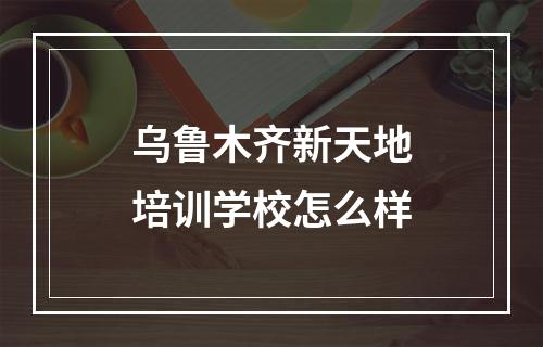 乌鲁木齐新天地培训学校怎么样