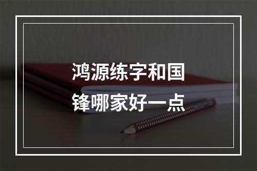 鸿源练字和国锋哪家好一点