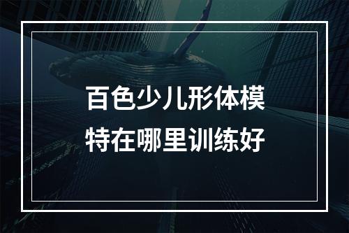 百色少儿形体模特在哪里训练好