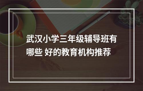 武汉小学三年级辅导班有哪些 好的教育机构推荐