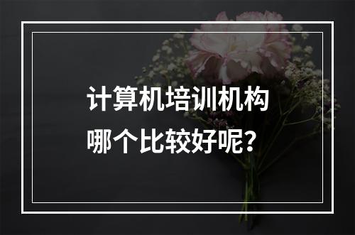 计算机培训机构哪个比较好呢？