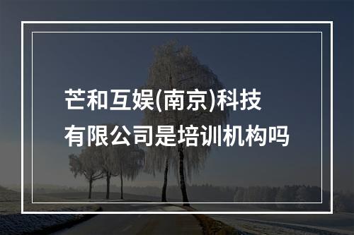 芒和互娱(南京)科技有限公司是培训机构吗