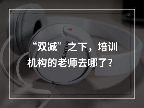 “双减”之下，培训机构的老师去哪了?