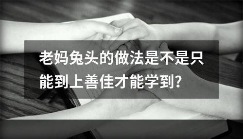 老妈兔头的做法是不是只能到上善佳才能学到？