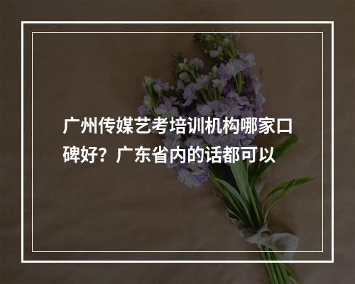 广州传媒艺考培训机构哪家口碑好？广东省内的话都可以