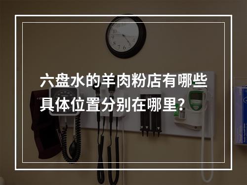 六盘水的羊肉粉店有哪些具体位置分别在哪里？