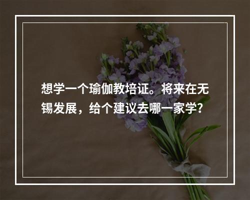 想学一个瑜伽教培证。将来在无锡发展，给个建议去哪一家学？