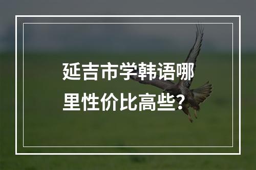 延吉市学韩语哪里性价比高些？