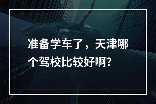 准备学车了，天津哪个驾校比较好啊？