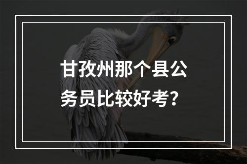 甘孜州那个县公务员比较好考？