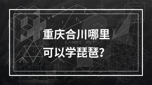 重庆合川哪里可以学琵琶？