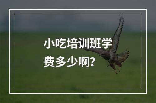 小吃培训班学费多少啊？