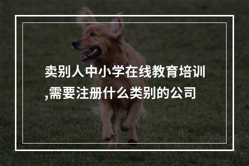 卖别人中小学在线教育培训,需要注册什么类别的公司