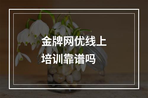 金牌网优线上培训靠谱吗