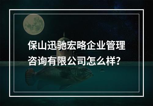 保山迅驰宏略企业管理咨询有限公司怎么样？