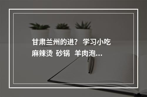 甘肃兰州的进？ 学习小吃   麻辣烫  砂锅   羊肉泡馍？？？高分    等   急急急