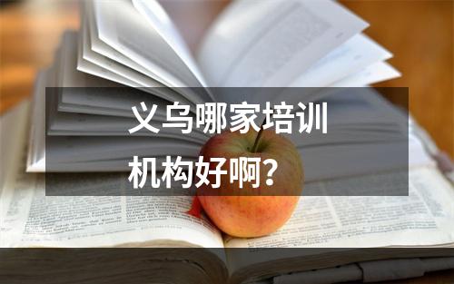 义乌哪家培训机构好啊？