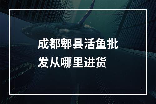 成都郫县活鱼批发从哪里进货