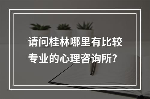 请问桂林哪里有比较专业的心理咨询所?