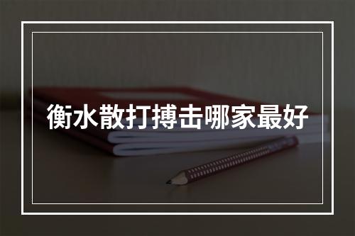 衡水散打搏击哪家最好