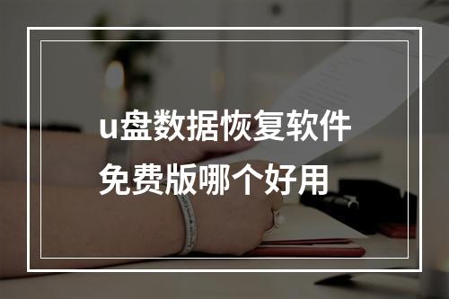 u盘数据恢复软件免费版哪个好用