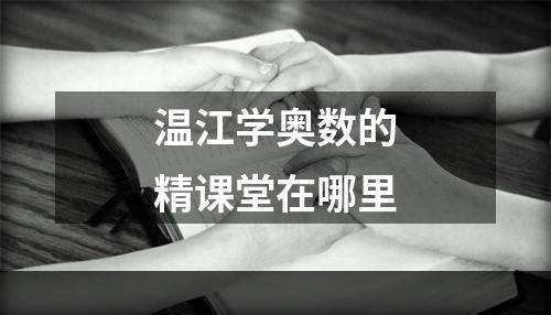 温江学奥数的精课堂在哪里