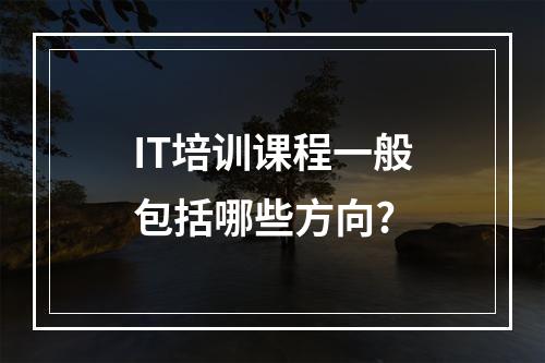 IT培训课程一般包括哪些方向?