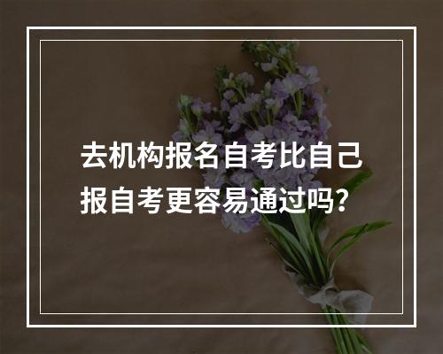 去机构报名自考比自己报自考更容易通过吗？