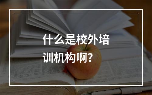 什么是校外培训机构啊？