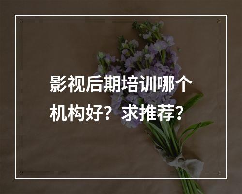 影视后期培训哪个机构好？求推荐？