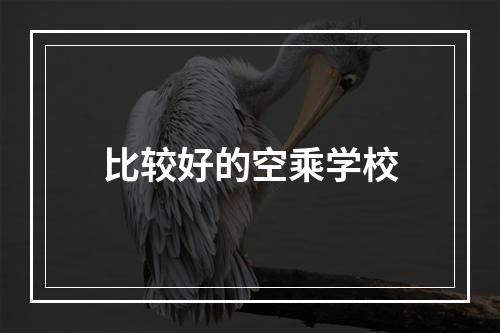 比较好的空乘学校