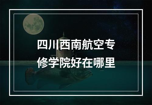 四川西南航空专修学院好在哪里