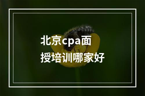 北京cpa面授培训哪家好