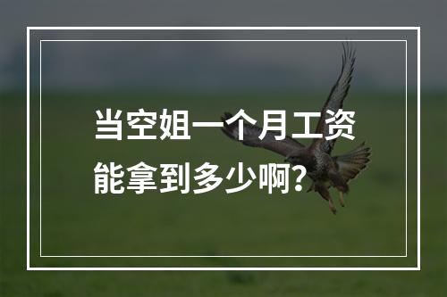 当空姐一个月工资能拿到多少啊？