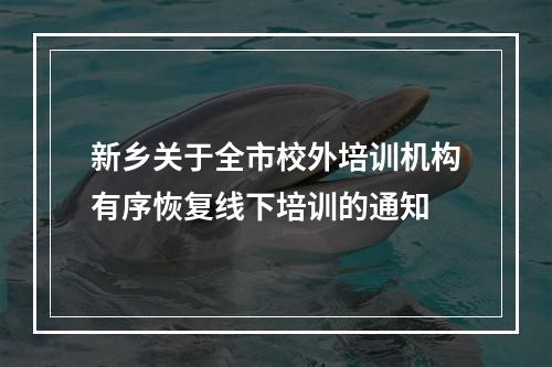 新乡关于全市校外培训机构有序恢复线下培训的通知