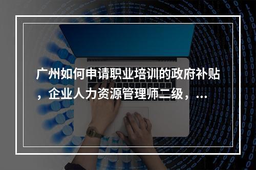 广州如何申请职业培训的政府补贴，企业人力资源管理师二级，能补贴多少