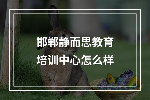 邯郸静而思教育培训中心怎么样