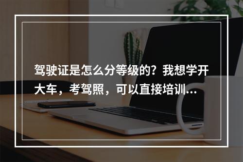 驾驶证是怎么分等级的？我想学开大车，考驾照，可以直接培训大车的吗？需要什么条件？