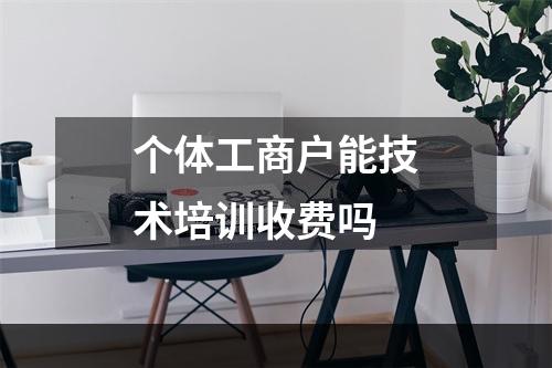 个体工商户能技术培训收费吗