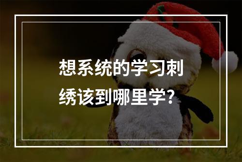 想系统的学习刺绣该到哪里学?