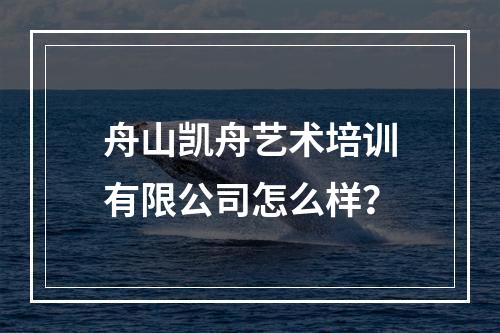 舟山凯舟艺术培训有限公司怎么样？