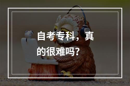 自考专科，真的很难吗？