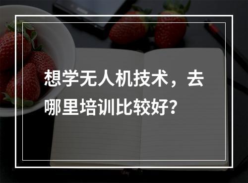 想学无人机技术，去哪里培训比较好？