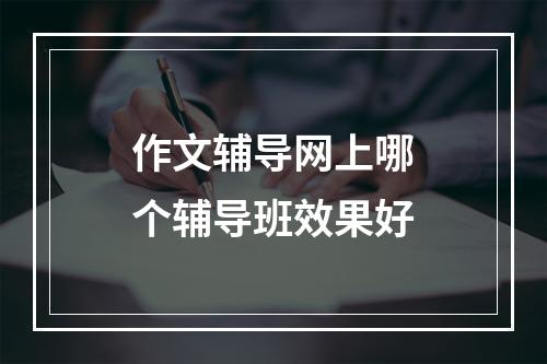 作文辅导网上哪个辅导班效果好